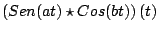 $\displaystyle \left( Sen(at) \star Cos(bt) \right)(t)$