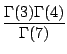 $\displaystyle \frac{\Gamma(3) \Gamma(4)}{\Gamma(7)}$