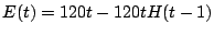 $\displaystyle E(t) = 120t - 120tH(t-1)
$
